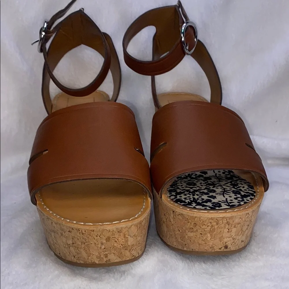 Dolce Vita Brown Platform Cork Wedge Sandals
